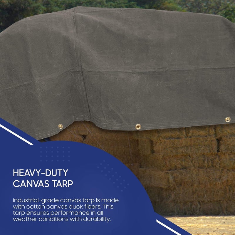 RK TRENDS RK Trends Canvas Waterproof Tarpaulin HeavyDuty Outdoor Protection for All Weather Conditions 9Ft x 6Ft  - Image 2