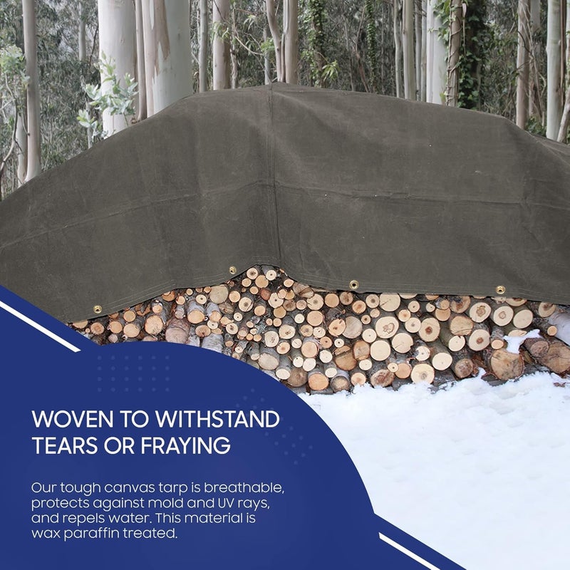 RK TRENDS RK Trends Canvas Waterproof Tarpaulin HeavyDuty Outdoor Protection for All Weather Conditions 9Ft x 6Ft  - Image 3