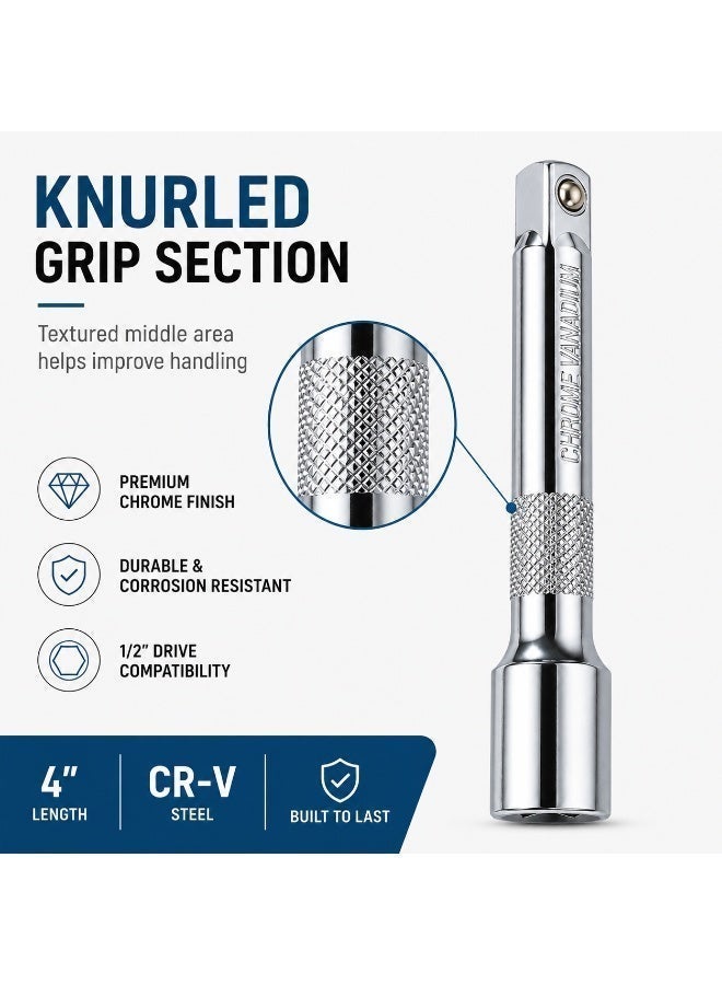 1/2 Inch Drive Socket Extension Bar, 5 Inch Chrome Vanadium Steel Male to Female Extension Tool for Ratchet, Breaker Bar, Car Repair & Workshop - Image 4