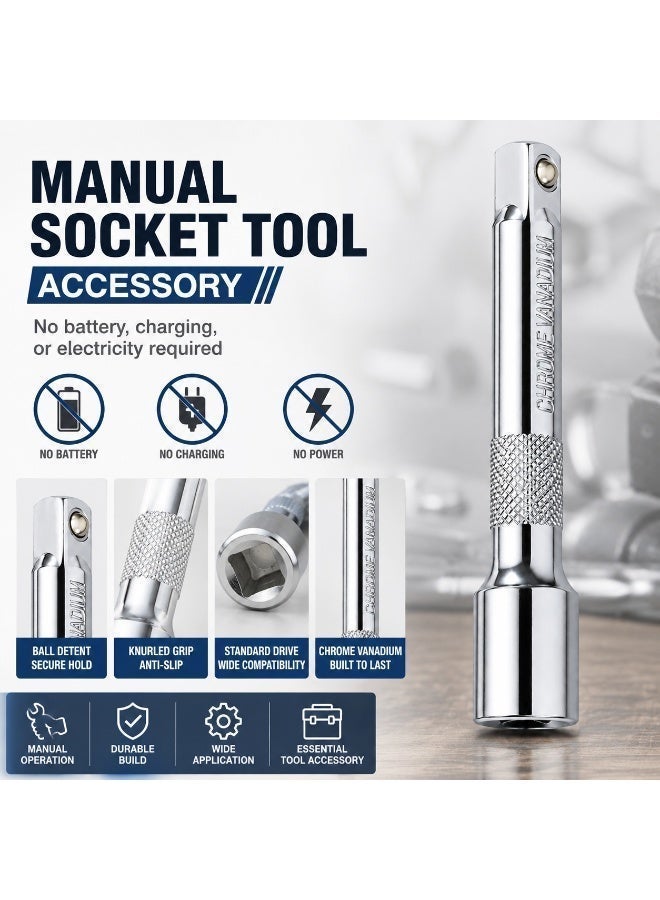 1/2 Inch Drive Socket Extension Bar, 5 Inch Chrome Vanadium Steel Male to Female Extension Tool for Ratchet, Breaker Bar, Car Repair & Workshop - Image 5