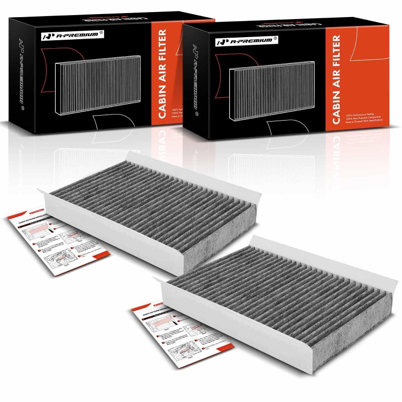 APremium 2PC Cabin Air Filter with Activated Carbon Compatible with Jeep Dodge Fiat Models Compass 20172022 Renegade 20152023 Hornet 2023 500L 20142020 500X 20162023 Behind Glove Box