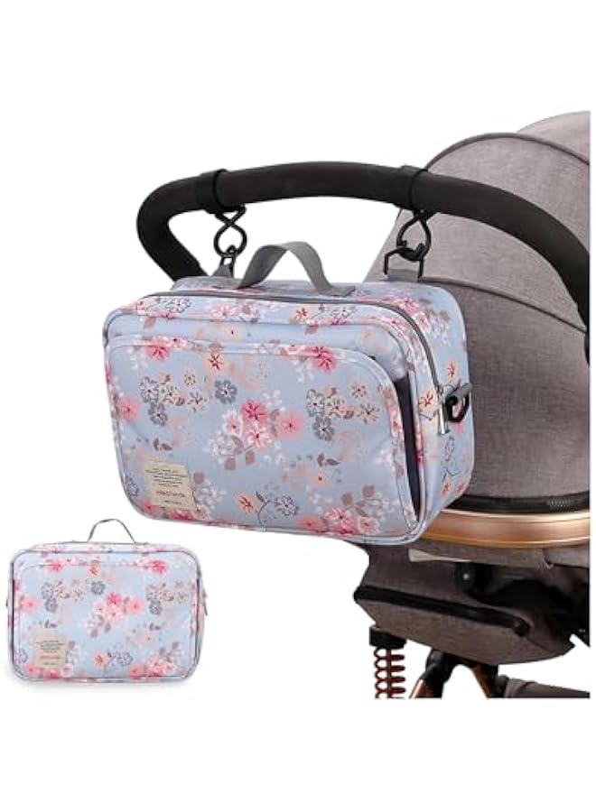 HOOKOR Small Diaper Bag-Baby Stroller Organizer Bags with Insulated Pocket, Hooks and Adjustable Strap-Universal Mini Diaper Tote Bags Fit All Strollers for Diapers, Wipes & Toys - Image 1
