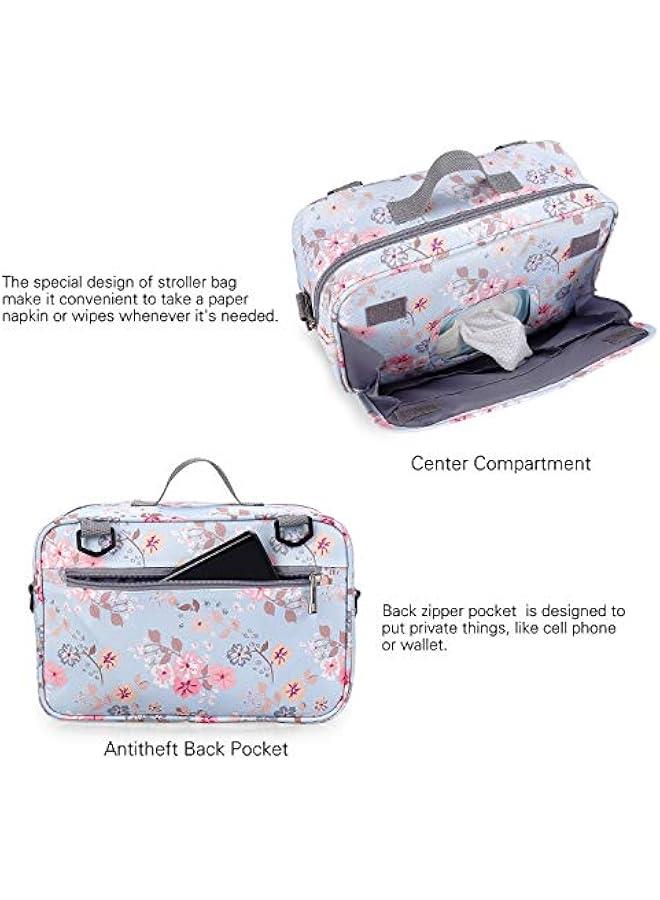 HOOKOR Small Diaper Bag-Baby Stroller Organizer Bags with Insulated Pocket, Hooks and Adjustable Strap-Universal Mini Diaper Tote Bags Fit All Strollers for Diapers, Wipes & Toys - Image 3