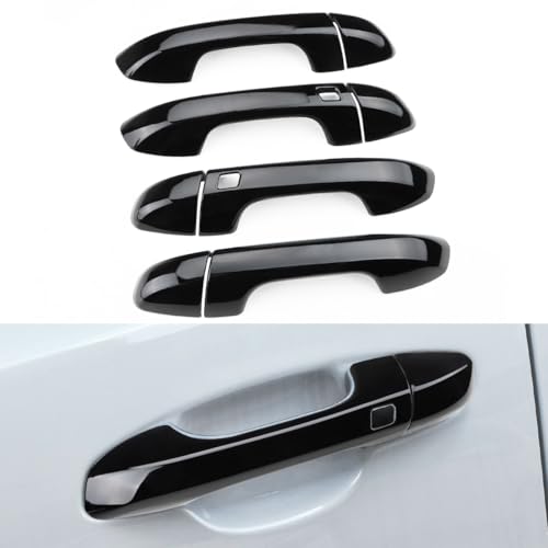 DLOVEG Exterior Door Handle Cover Compatible for Kia Sportage 2017 2018 2019 2020 2021 2022 Accessories Door Handle Protector Trim with 2 Sensors Openings Golssy Black - Image 1