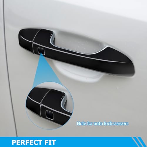 DLOVEG Exterior Door Handle Cover Compatible for Kia Sportage 2017 2018 2019 2020 2021 2022 Accessories Door Handle Protector Trim with 2 Sensors Openings Golssy Black - Image 3