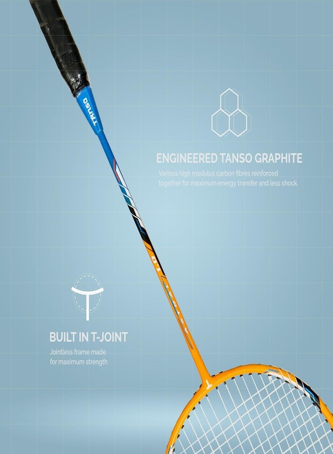TANSO Astral 1.0 Composite Strung Badminton Racquet with Free Full Racquet Cover (90 Grams, Jointless, High Strength Aluminium Frame, Carbon Fibre Shaft, 24 Lbs Tension) - Image 5