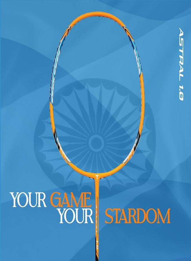 TANSO Astral 1.0 Composite Strung Badminton Racquet with Free Full Racquet Cover (90 Grams, Jointless, High Strength Aluminium Frame, Carbon Fibre Shaft, 24 Lbs Tension) - Image 2