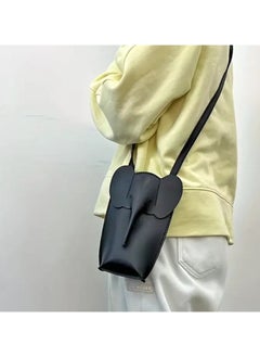 Tat Elephant Leather Crossbody Bag-black 