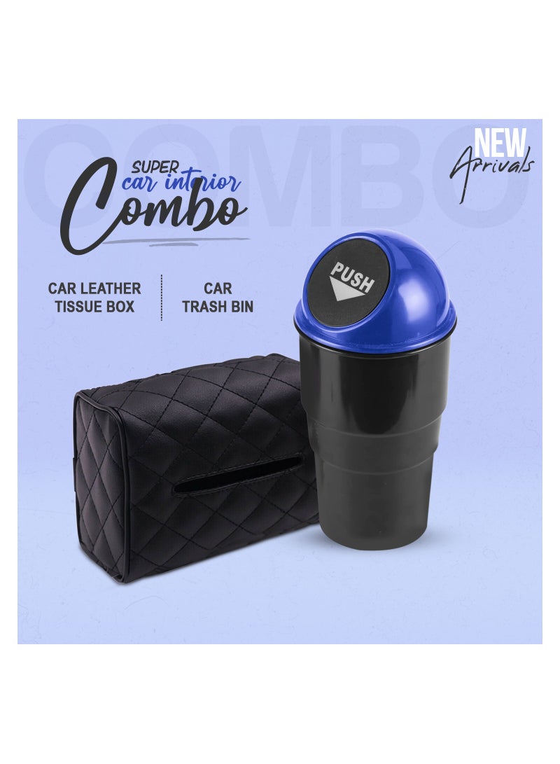 Generic Combo Offer - Buy 1PC Elegant Car Chair Back Mounted Creative Tissue Holder Leather Case And 1PC Vehicle Trash Bin