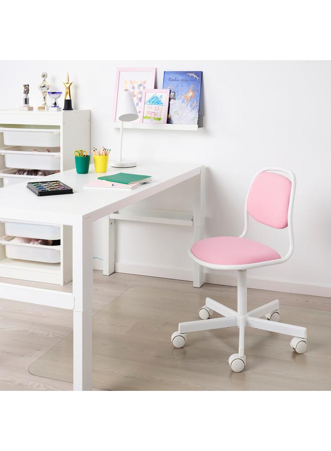 erorex Children'S Desk Chair, White/Vissle Pink - Image 3