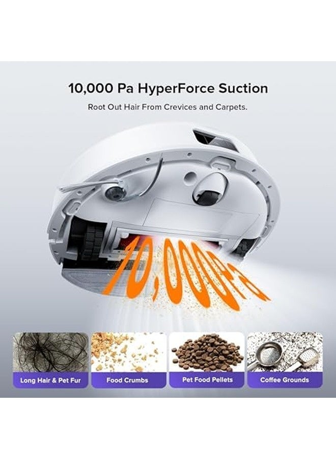 roborock S8 Pro+ Robot Vacuum and Mop, 10,000Pa Suction, Self-Emptying Dock, Sonic Mopping, Dual Anti-Tangle Brush, Reactive 3D Obstacle Avoidance, Auto Mop Lifting, Multi-Level Mapping, App & Voice Control, White - Image 2