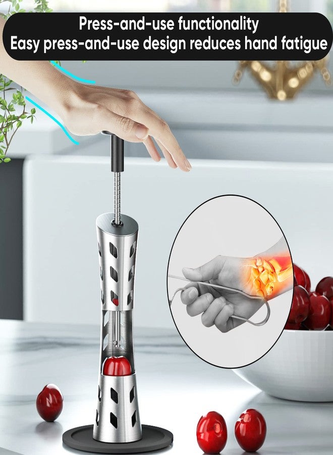 YYP Cherry Pitter Remover Tool - 304 Stainless Steel, Durable, Press Type for Effortless Cherry Seed Removal. Perfect Kitchen Tool for Coring and Deseeding Fruit Pits - Image 5