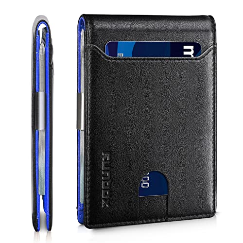 RUNBOX Slim Wallets for Men - Leather Money Clip Mens Wallet - RFID Blocking Front Pocket Bifold Wallet - Thin Credit Card Holder with Gift Box - Image 1