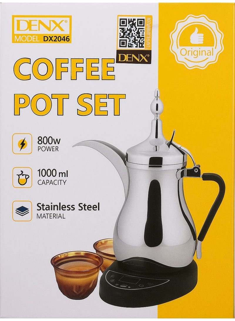 Denx Electric Dalla for making Arabic coffee and , with a capacity of 1000 ml and a power of 800 watts - Image 2