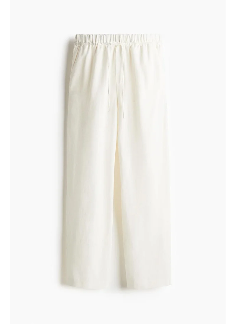 H&M Linen-blend drawstring trousers