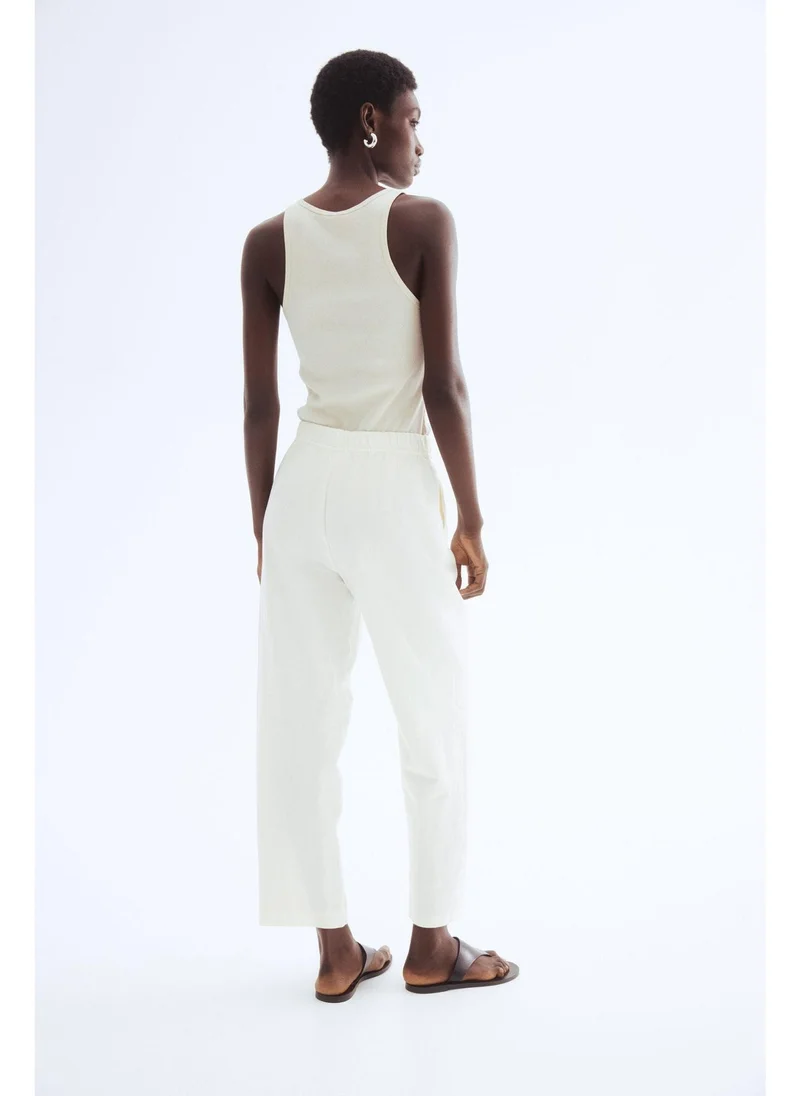 H&M Linen-blend drawstring trousers