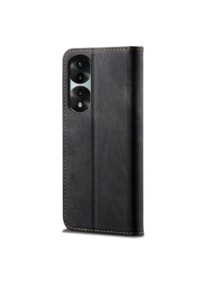 اس-توب جراب هاتف Honor 70 Pro / 70 Pro+ من الجلد القابل للطي بنسيج الدنيم - Image 3