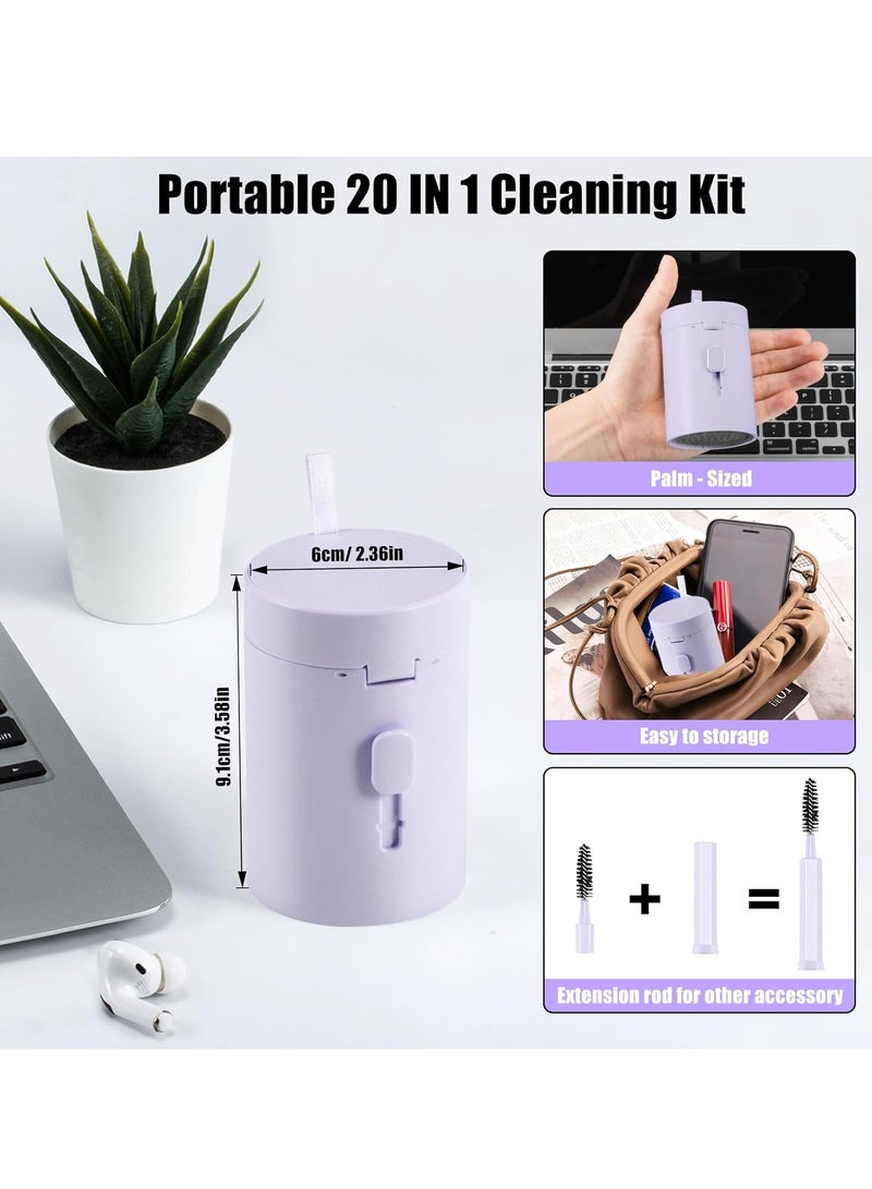 20-in-1 Laptop Screen Keyboard Cleaner Kit for iPhone, Airpods, Computer, Cleaning Spray for MacBook, iPad, Smartphone, Electric Clean Brush Tool for Camera, Earbuds, Purple  - Image 2