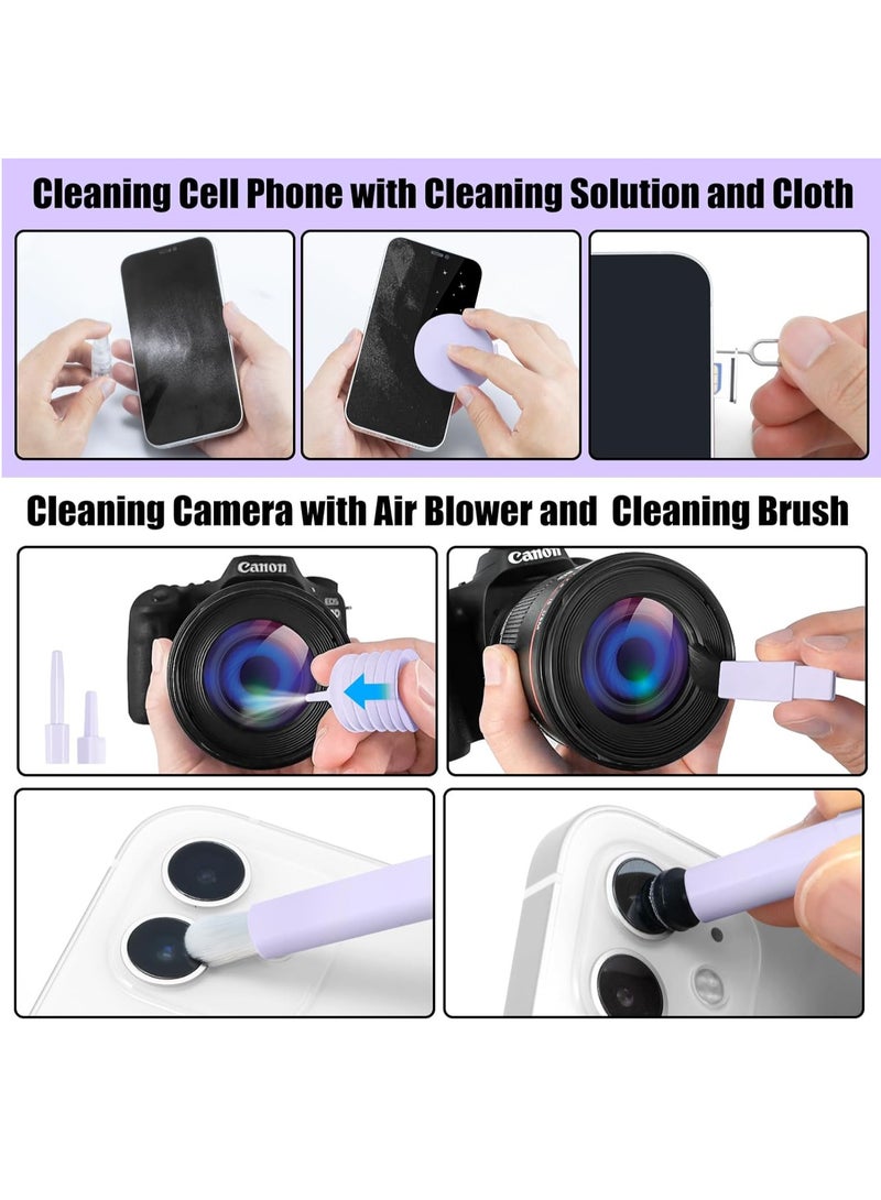 20-in-1 Laptop Screen Keyboard Cleaner Kit for iPhone, Airpods, Computer, Cleaning Spray for MacBook, iPad, Smartphone, Electric Clean Brush Tool for Camera, Earbuds, Purple  - Image 5