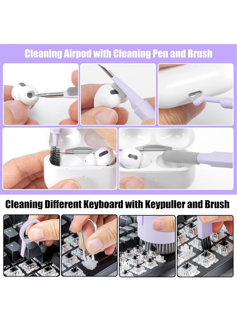 20-in-1 Laptop Screen Keyboard Cleaner Kit for iPhone, Airpods, Computer, Cleaning Spray for MacBook, iPad, Smartphone, Electric Clean Brush Tool for Camera, Earbuds, Purple  - Image 4
