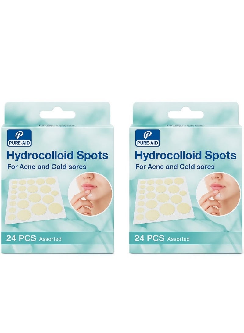 مجموعتان من 24 قطعة من بقع الهيدروكولويد لعلاج حب الشباب