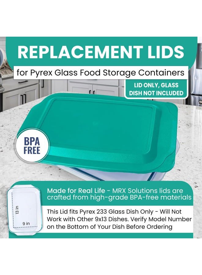 MRX Solutions Replacement Lid fits Pyrex 9x13 233 Glass Casserole Baking Dish Container with Tab Handles, for 3-Quart Model 233-PC (Turquoise) - Image 5
