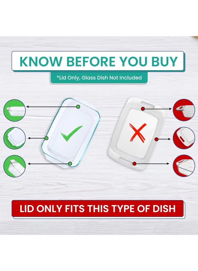 MRX Solutions Replacement Lid fits Pyrex 9x13 233 Glass Casserole Baking Dish Container with Tab Handles, for 3-Quart Model 233-PC (Turquoise) - Image 2