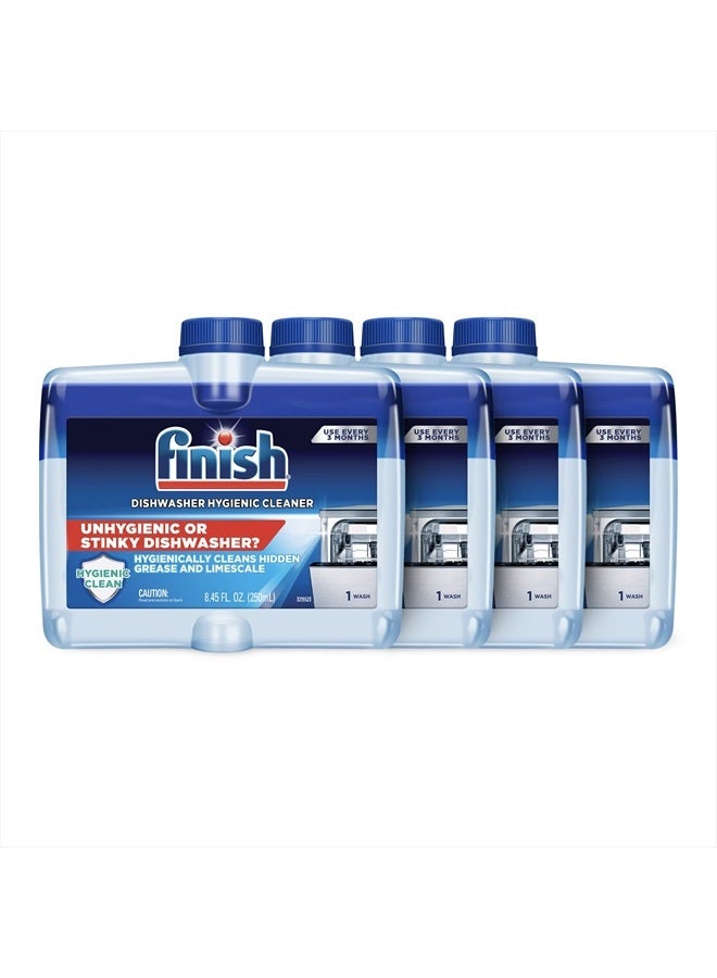 Finish Dishwasher Cleaner Liquid, 4 pack (8.45oz each), Dual Action: Hygienically Cleans Hidden Grease & Limescale, Fresh Scent – 1 Year Supply  - Image 1