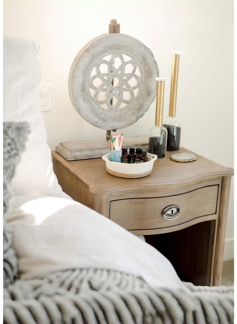 متجر الفرح مجموعة من 5 سلال دائرية صغيرة منسوجة، سلال من الحبال القطنية للتنظيم، ألعاب مونتيسوري، وعاء مفاتيح للتحكم عن بعد بالفواكه لمكتب المدخل، ديكور منزلي ضحل، سلة هدايا للقطط والكلاب - Image 5