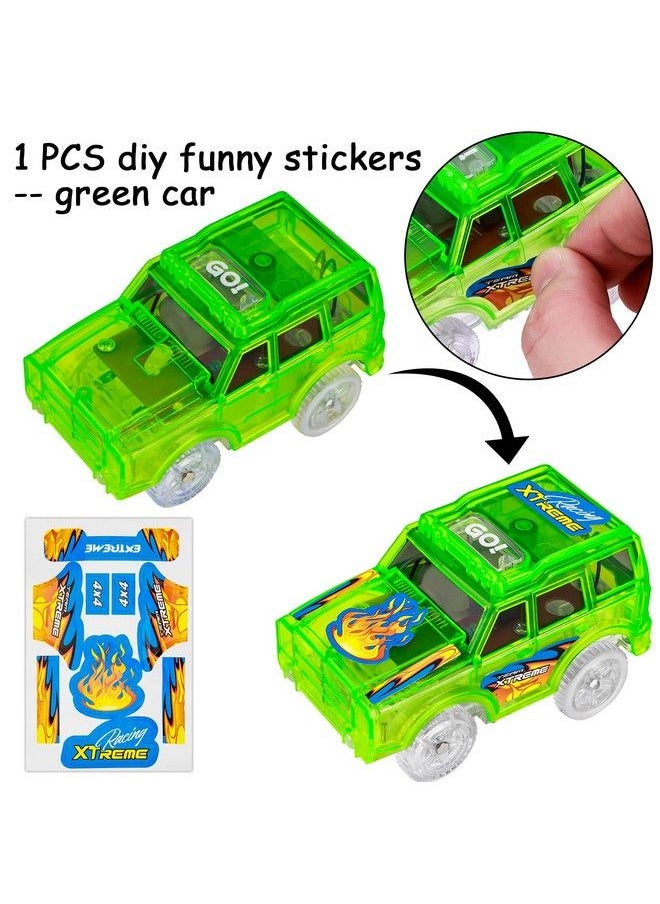 null - Tracks Cars Replacement Only, Light Up Magic Cars For Tracks Compatible With Glow In The Dark Toy Cars With 5 Led Flashing Lights For Most Race Tracks Only Toy Cars Track Car Accessories (4 Pack) - Image 1