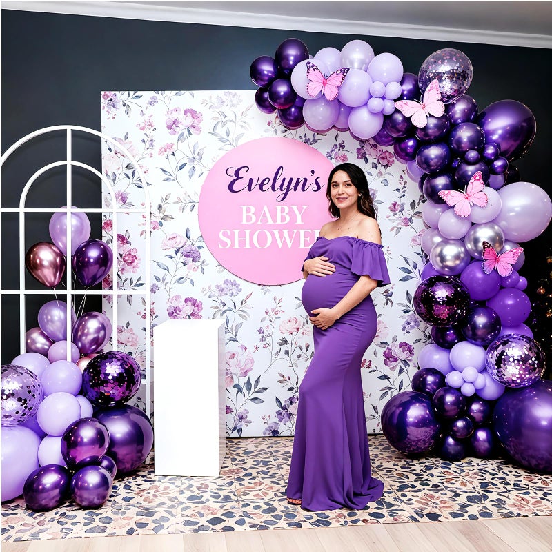 Bezente Purple Latex Balloons Kit, 60pcs 12 inch Dark Purple Metallic Chrome Confetti Lavender Lilac Balloons for Women Birthday Wedding Baby Bridal Shower Halloween Themed Party Decorations - Image 3
