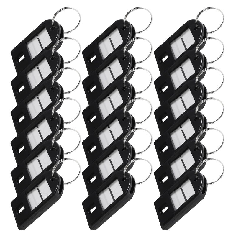 50pcs Black Plastic Key Tags Multi Function Label Tags for Office Hotel Luggage - Image 2