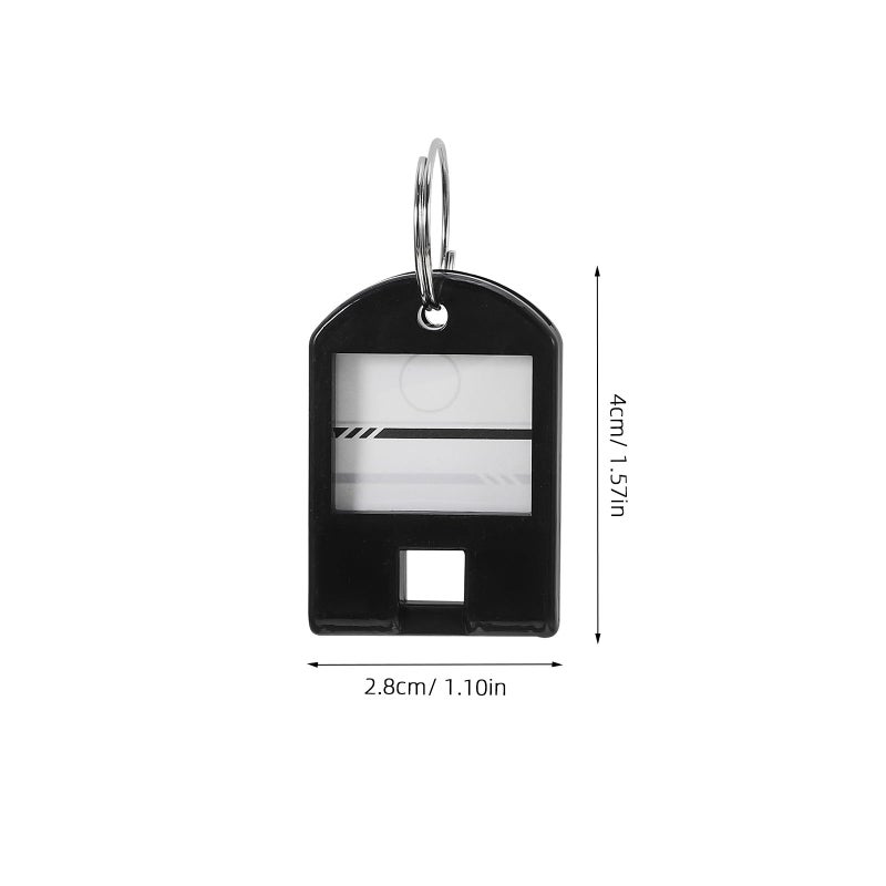 50pcs Black Plastic Key Tags Multi Function Label Tags for Office Hotel Luggage - Image 3
