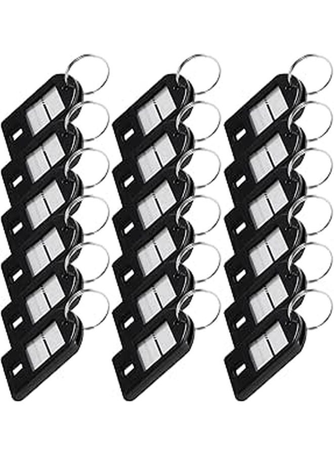 50pcs Black Plastic Key Tags Multi Function Label Tags for Office Hotel Luggage - Image 1