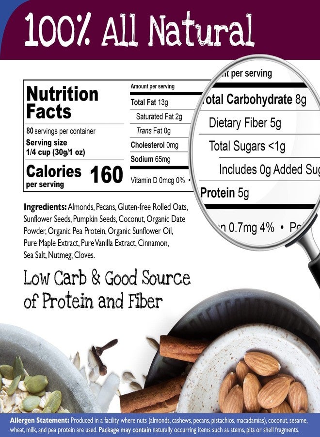 True North Granola - First Date Granola, Maple Pecan, Rich in Protein, Low Sugar, Gluten Free, Vegan, Non-GMO, Bulk Bag, 5 lb. - Image 3