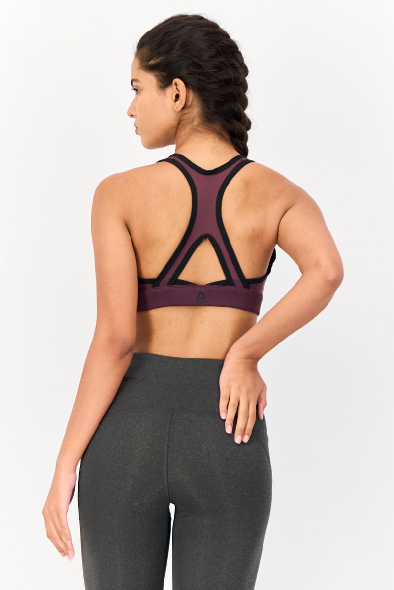 Reebok سوتيان رياضي مبطن للنساء بشعار العلامة التجارية، متعدد الألوان - Image 4