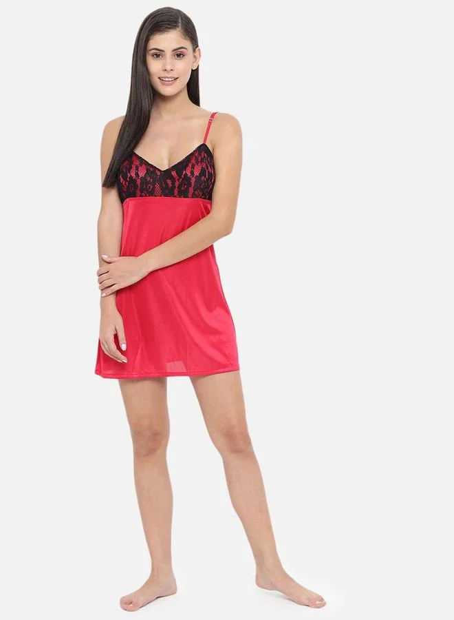 Take Two Lace Insert V Neck Strappy Babydoll By Klamotten