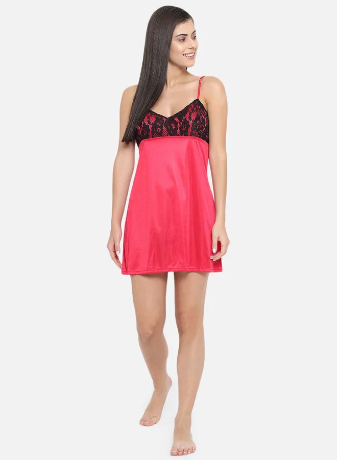 Take Two Lace Insert V Neck Strappy Babydoll By KLAMOTTEN