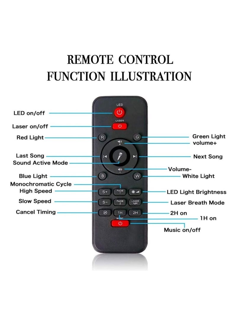 Sky Lite Night Light Laser Projector with Remote Control, 2 in 1 Star Starry Sky Light with LED Nebula Cloud Moving Ocean Wave Projector for Kids Baby Bedroom Room Decor, Built-in Music Speaker
