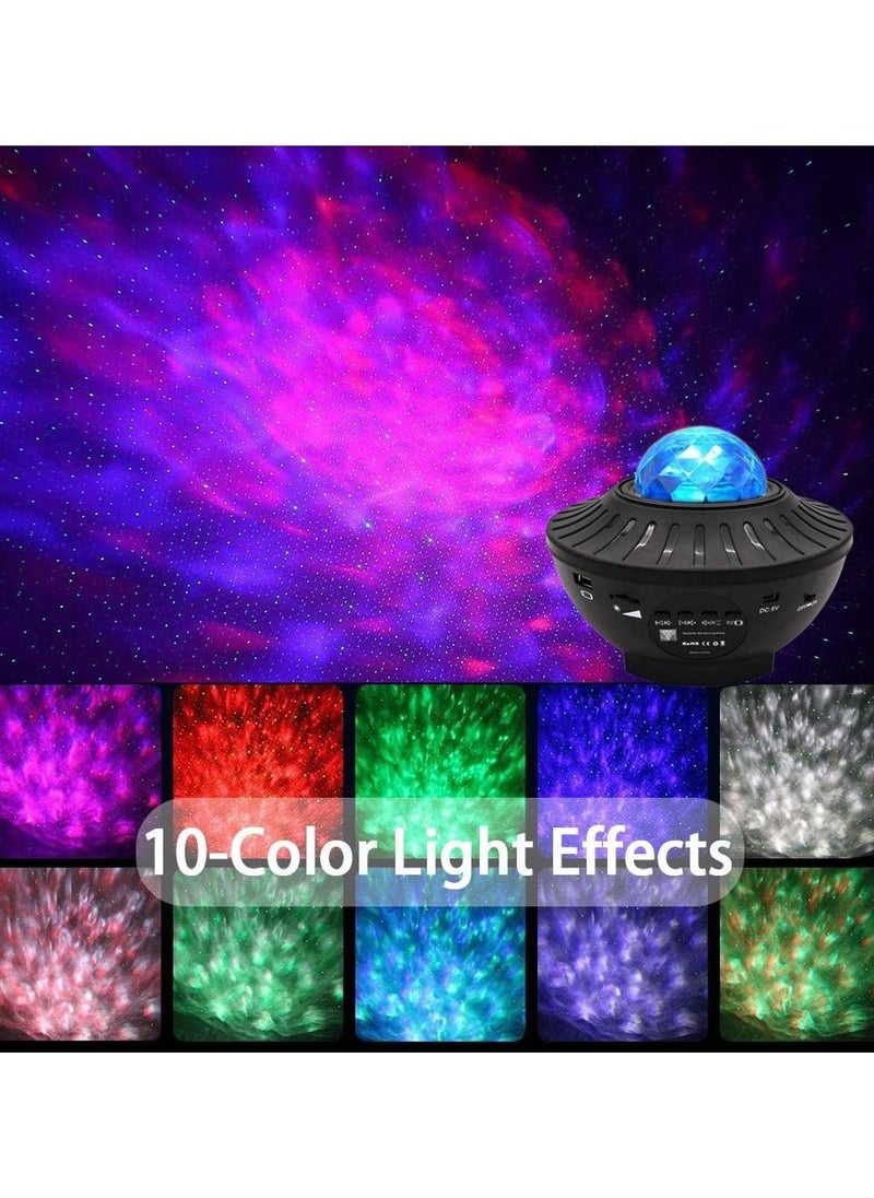 Sky Lite Night Light Laser Projector with Remote Control, 2 in 1 Star Starry Sky Light with LED Nebula Cloud Moving Ocean Wave Projector for Kids Baby Bedroom Room Decor, Built-in Music Speaker