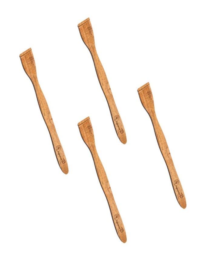 Organic B Neem Wood Tongue Scraper | Tongue Cleaner | Pack of 4 - Image 1