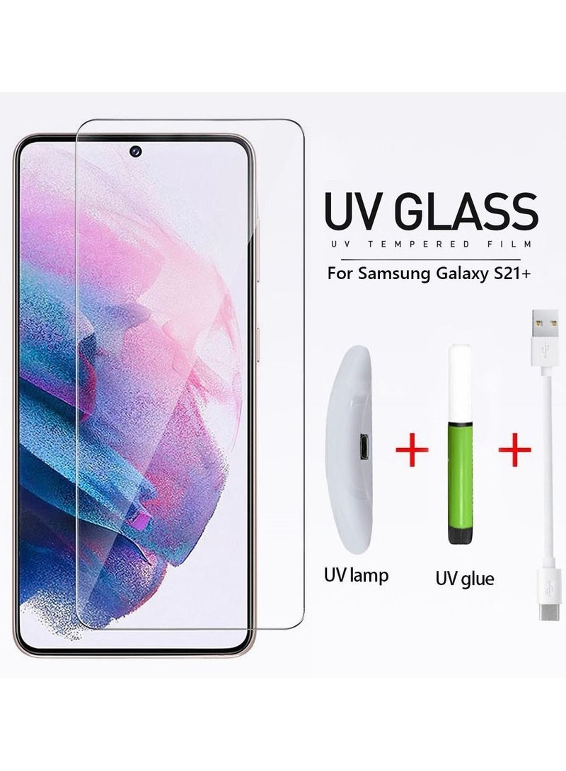 CATANES Samsung Galaxy S21 Plus UV Screen Protector 6D Tempered Glass 9H Adhesive Nano Liquid UV Glue Full Coverage Clear - Image 1