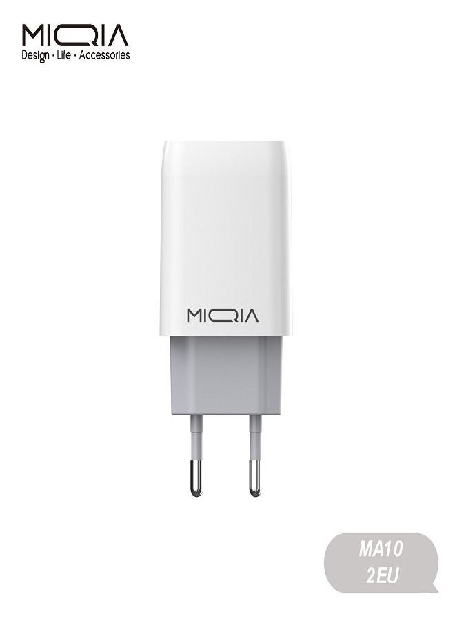 MIQIA 2 Port MIQIA EU Charger MA10 White  - Image 4