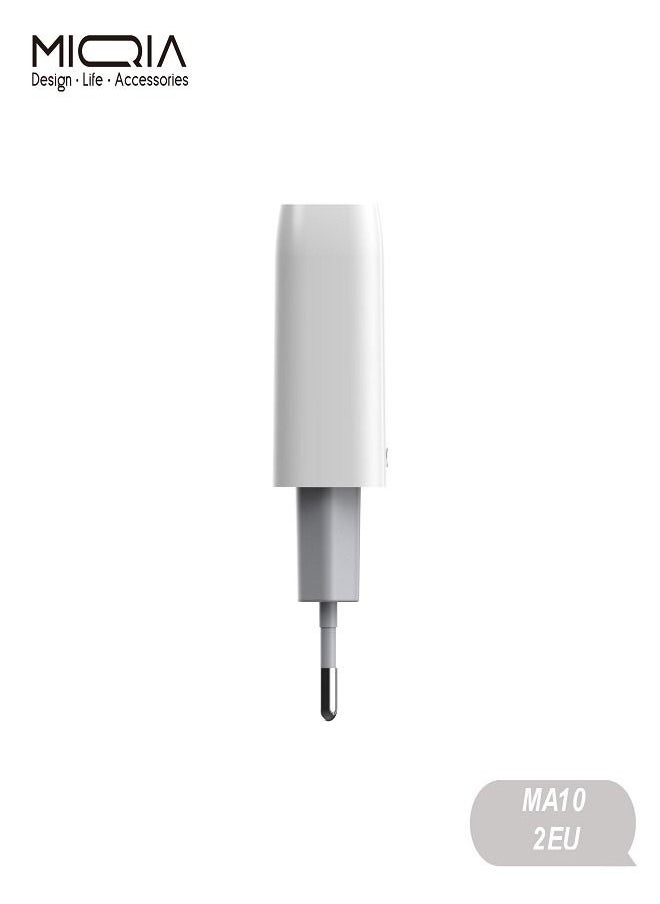 MIQIA 2 Port MIQIA EU Charger MA10 White  - Image 3