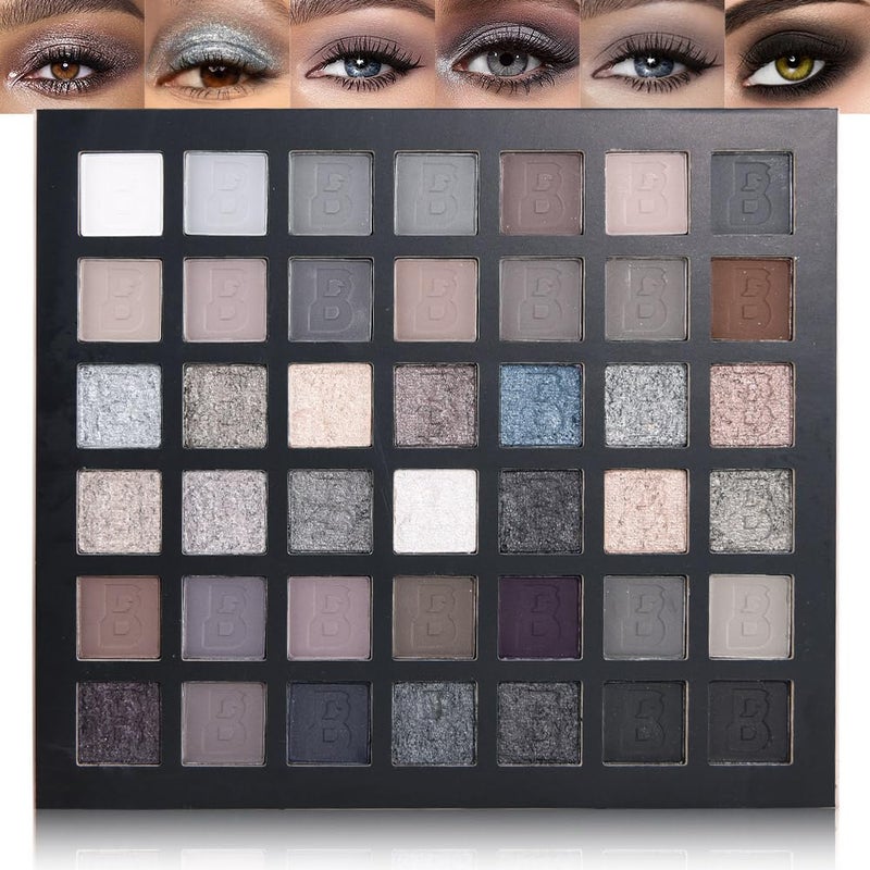 CAKAILA 42 Colors Smokey Eye Shadow Makeup Palette,Nude White Black Grey Brown Matte Shimmer eutral Natural Eyeshadow,Waterproof, Long Lasting Naturing-Looking - Image 1