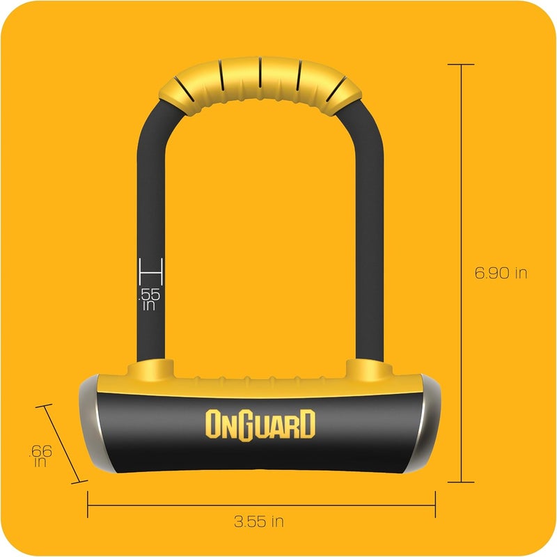 OnGuard Pitbull Medium U-Lock - Black, 3.55 x 6.90-Inch - Image 2