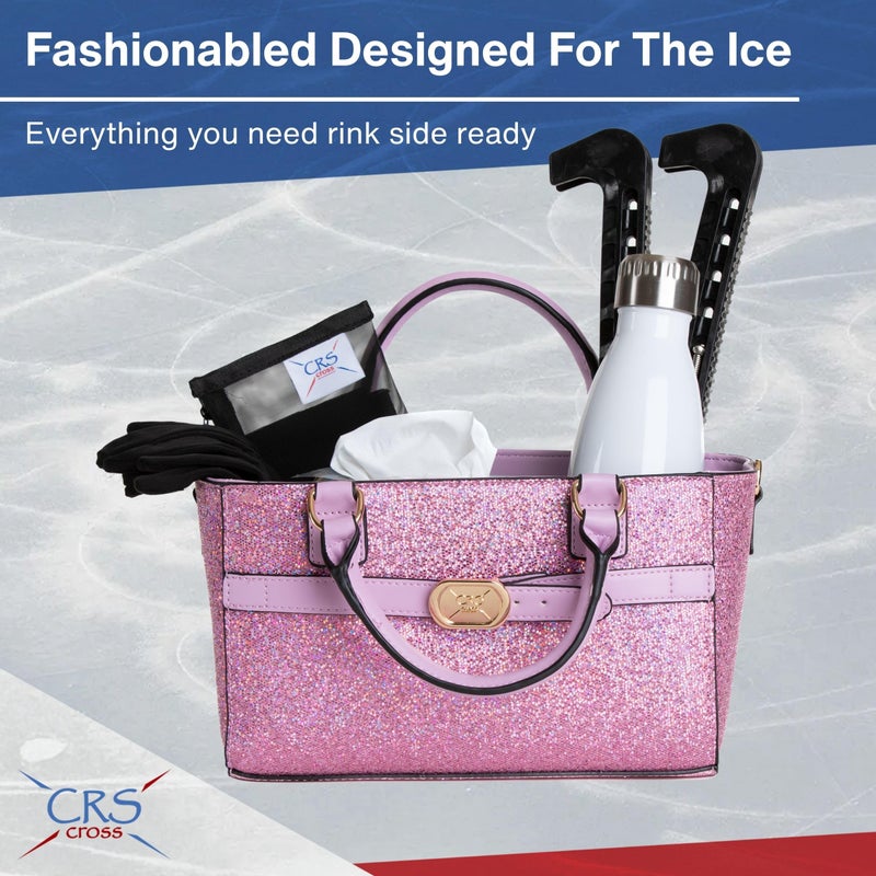 CRS Cross Rink Side Tote. Ice Skating Accessory Bag-Figure Skating, Roller, Inline Skaters, Dance, Cheer.Organizes Guards Water Bottle Phone (Rink Side Tote, Shimmer Purple) - Image 2