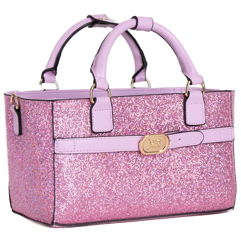 CRS Cross Rink Side Tote. Ice Skating Accessory Bag-Figure Skating, Roller, Inline Skaters, Dance, Cheer.Organizes Guards Water Bottle Phone (Rink Side Tote, Shimmer Purple) - Image 1
