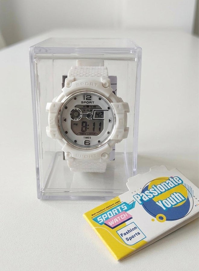 Toyland Kids Digital Sports Watch with LED Display–Fashion Casual Wrist Watch for Boys & Girls-White - Image 4