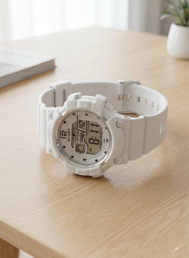 Toyland Kids Digital Sports Watch with LED Display–Fashion Casual Wrist Watch for Boys & Girls-White - Image 1